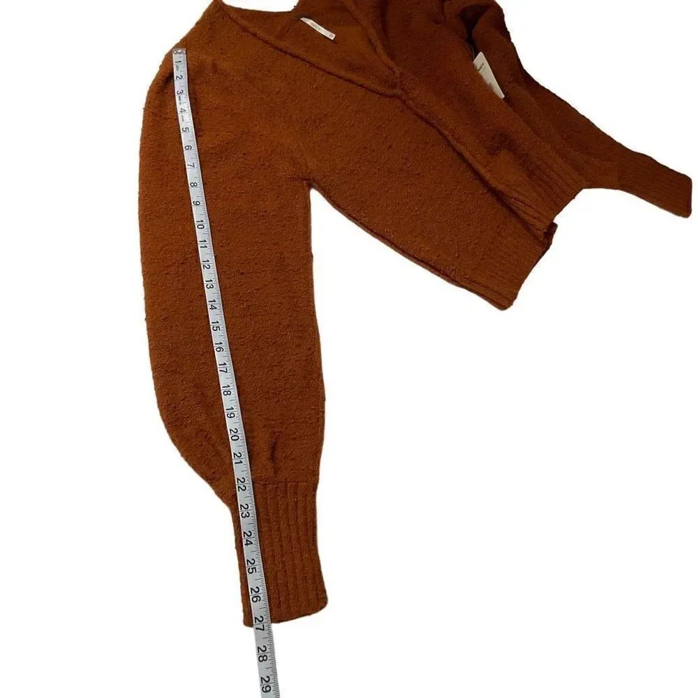 Free People Sweater Reverie Cropped V-Neck Burnt Butter Rust Brown Women XS - Picture 8 of 15